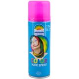 Set van 2x kleuren haarverf/haarspray van 111 ml - Zwart en Fluor Roze - Carnaval verkleed spullen