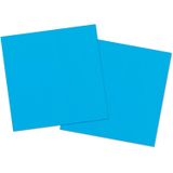 Servetten van papier 33 x 33 cm in het blauw - Uni kleuren thema voor verjaardag of feestje - Inhoud: 60x stuks