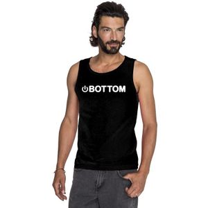 Gay tanktop/ singlet shirt power bottom zwart heren  - Homo shirts