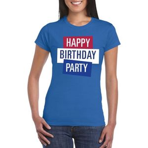 Toppers Blauw Toppers in concert t-shirt Happy Birthday party dames - Officiele Toppers in concert merchandise