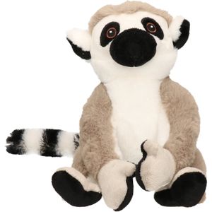 Pluche Knuffel Dieren Ringstaart Maki Aapje 23 cm - Speelgoed Knuffelbeesten - Eco Soft-serie