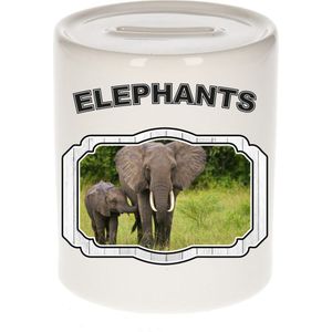 Dieren liefhebber olifant spaarpot  9 cm jongens en meisjes - keramiek - Cadeau spaarpotten olifanten liefhebber