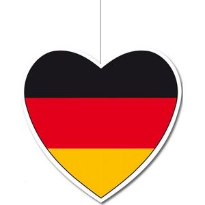 3x Decoratie harten vlag Duitsland 14 cm - Decoratie borden - Duitsland landen thema