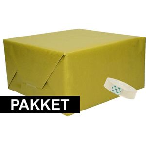 3x Groen kraft inpakpapier met rolletje plakband pakket 6