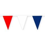 Groot Brittannie stoffen vlaggenlijn/slinger 10 meter van katoen - Landen feestartikelen versiering - Verenigd Koninkrijk EK/WK duurzame herbruikbare slinger rood/wit/blauw van stof
