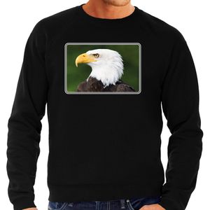 Dieren sweater met arenden foto - zwart - voor heren - roofvogel / zeearend vogel cadeau trui - kleding / sweat shirt