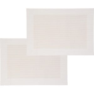 Set van 8x stuks placemats wit/ivoor - texaline - 50 x 35 cm - Onderleggers