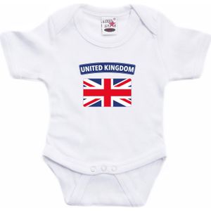 United Kingdom baby rompertje met vlag wit jongens en meisjes - Kraamcadeau - Babykleding - Verenigd Koninkrijk landen romper