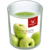 1x Geurkaars appel in glazen houder 25 branduren - Geurkaarsen appel geur - Woondecoraties