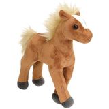 2x stuks pluche knuffel paard bruin 20 cm - Paarden speelgoed dieren