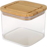 Bambou &amp; Co keuken voorraadpot - 4x - 1L - glas/bamboe - met luchtdichte deksel