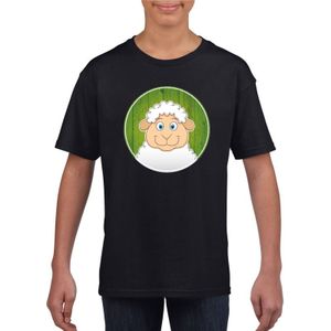 Kinder t-shirt zwart met vrolijk lammetje print - lammetjes shirt - kinderkleding / kleding