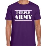 Purple army/Paarse leger supporter/fan t-shirt paars voor heren - Toppers/paarse vrijdag supporter shirt
