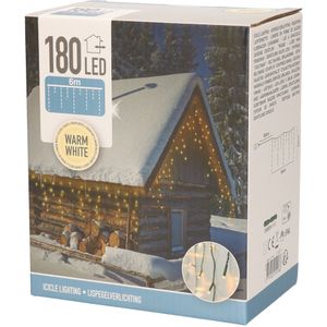 Kerstverlichting - IJspegel - 180 LED - warm wit - 6 meter