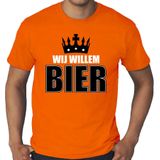 Grote maten Koningsdag t-shirt Wij Willem bier - oranje - heren - koningsdag outfit / shirts
