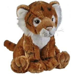 Pluche bruine tijger knuffel 30 cm - Tijgers wilde dieren knuffels - Speelgoed voor kinderen