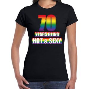 Hot en sexy 70 jaar verjaardag cadeau t-shirt zwart - dames - 70e verjaardag kado shirt Gay/ LHBT kleding / outfit