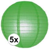 5x Luxe bol lampionnen groen 25 cm