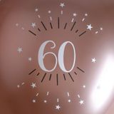 Santex verjaardag leeftijd ballonnen 60 jaar - 24x stuks - rosegoud - 30 cm - Feestartikelen
