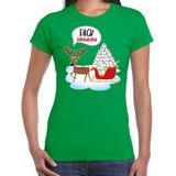 F#ck coronavirus fout Kerstshirt / Kerst t-shirt groen voor dames - Kerstkleding / Christmas outfit