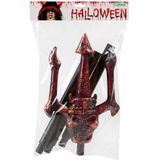 Duivel Trident/drietand vork - 108 cm - rood - plastic - Halloween verkleed accessoires