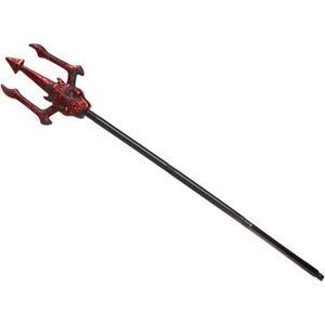 Duivel Trident/drietand vork - 108 cm - rood - plastic - Halloween verkleed accessoires