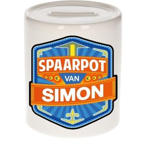 Kinder spaarpot voor Simon - keramiek - naam spaarpotten