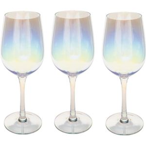 Set van 12x wijnglazen parelmoer voor rode wijn Fantasy 380 ml van glas - Wijn glazen