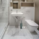 Spirella Badkamer accessoires set - WC-borstel/toiletrollen houder - metaal - donkergroen/zilver - Luxe uitstraling