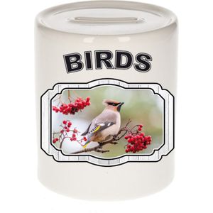 Dieren liefhebber pestvogel spaarpot  9 cm jongens en meisjes - keramiek - Cadeau spaarpotten vogels liefhebber