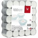 300x Witte theelichtjes/waxinelichtjes 4 branduren - Geurloze kaarsen