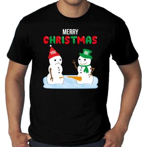 Grote maten Merry Christmas sneeuwpoppen mijne is groter fout Kerst t-shirt - zwart - heren - Kerstkleding / Kerst shirt