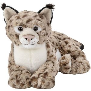 Pluche Liggende Lynx Knuffel van 39 cm - Dieren Speelgoed Knuffels Cadeau - Bosdieren