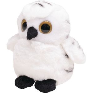 Pluche witte sneeuwuil vogel knuffel 13 cm - Sneeuwuilen vogel knuffels - Speelgoed voor kinderen