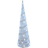 Gerimport Kerstverlichting - LED kegel/piramide kerstboom lamp - wit - rotan/kunststof - H79 cm