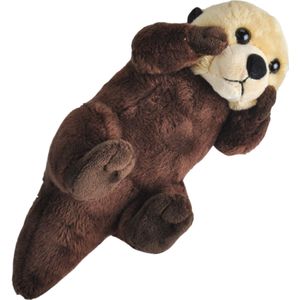 Pluche knuffel zee otter van ongeveer 20 cm met echt geluid - Speelgoed knuffelbeesten