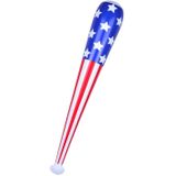 3x stuks opblaasbare USA knuppel 85 cm - Honkbalknuppel Amerikaanse vlag - Verkleed thema
