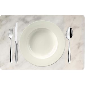 Bellatio design Placemats - 1 stuks - marmer look - grijs - 43 x 28 cm - tafel onderleggers