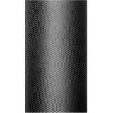 1x Hobby/decoratie zwarte tule stof op rol 15 cm x 9 meter - Gaatjesstof mesh - Zwarte cadeaulinten - Hobbymateriaal benodigdheden - Verpakkingsmaterialen