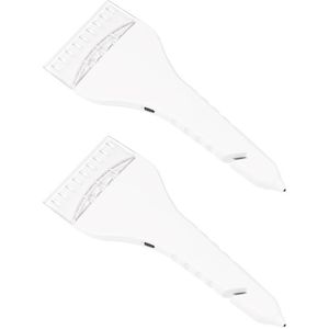 2x stuks multifunctionele ijskrabber wit met LED verlichting - Noodhamer - Gordelsnijder - Auto accessoires