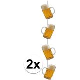 2x Bierslinger 100 cm - Bier hangdecoratie slingers - Oktoberfest/Bierfeest versiering