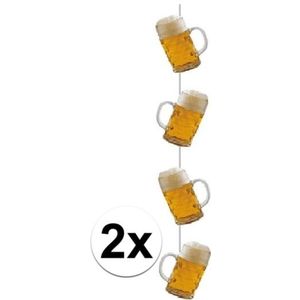 2x Bierslinger 100 cm - Bier hangdecoratie slingers - Oktoberfest/Bierfeest versiering