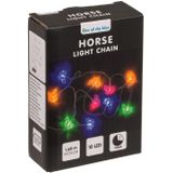 Kleine kunst kerstboom - groen - incl. paarden thema lichtsnoer - H60 cm