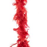 2x stuks carnaval verkleed veren Boa kleur rood 2 meter - Verkleedkleding accessoire