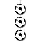 3x stuks voetbal thema hangdecoratie 20 cm - Versiering en thema feestartikelen