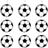 3x stuks voetbal thema hangdecoratie 20 cm - Versiering en thema feestartikelen