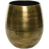 Decoris Bloempot - goud - zink - voor kamerplant - H25 x D18 cm - plantenpotten