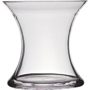 Transparante stijlvolle x-vormige vaas/vazen van glas 28 x 24 cm - Bloemen/boeketten vaas voor binnen gebruik