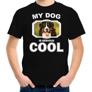 Berner sennen honden t-shirt my dog is serious cool zwart - kinderen - Berner sennens liefhebber cadeau shirt - kinderkleding / kleding