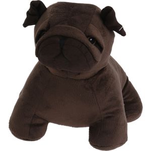 H&amp;S Collection Deurstopper 1 kilo gewicht - Waakhondje - Franse Bulldog donkerbruin - 18 x 15 cm